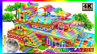 ASMR Video | Farmer's Countryside Holiday Villa And Build Large Minecarft Villa House