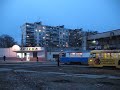 VTP-4 tram is towing two other trams in Kharkiv, Ukraine