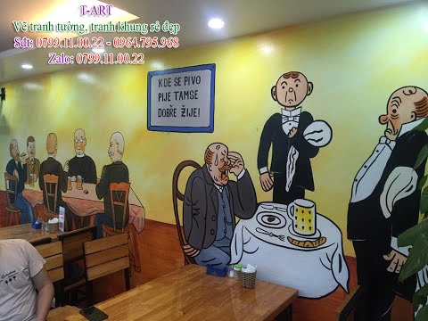 Vẽ tranh tường quán bia, quán Cafe ở Tây Hồ, Hà Nội