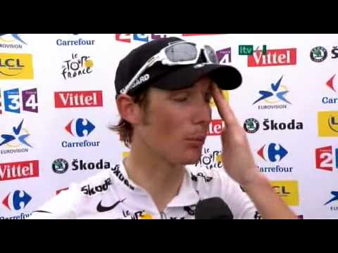 The finish of Stage 8 at the 2010 Tour de France, won by Andy Schleck. tour de france 2010 andy schleck. The finish of Stage 8 at the 2010 Tour de France, won by Andy Schleck.