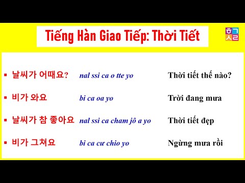 Những Câu Tiếng Hàn Giao Tiếp Cơ Bản Về Thời Tiết.