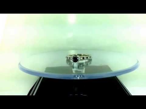 Black Diamond Unique Engagement Ring 14K White Gold 1.17 Carat Handmade Certified Black Diamond Unique Engagement Ring 14K White Gold 1.17 Carat Handmade Certified