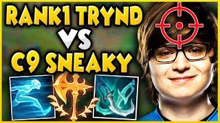 ABUSING NEW BEST TRYNDAMERE BUILD VS C9 SNEAKY (CHALLENGER) #1 TRYNDAMERE BUILD - League of Legends