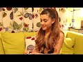 Ariana Grande popping the question balloons