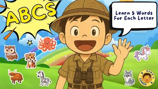 Bc Flashcards For Kids Abc Learning For Preschoolers With Five Alphabet Words From A To Z