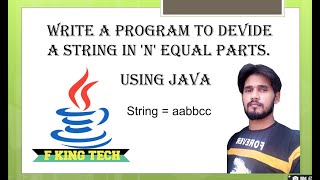 Write A Program To Divide A String In N Equal Parts In Java Java Program For Beginner