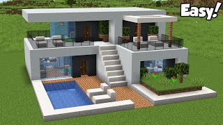 Minecraft: How to Build a Modern House Tutorial (Easy) #38 +Interior