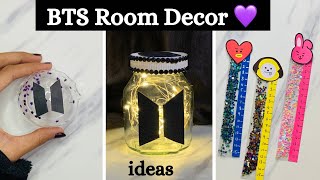 BTS Room Decor ideas 💜✨ / how to make bts light / how to make bts stationery / s