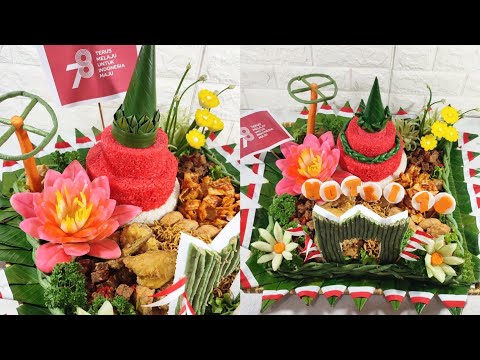 TERBARU & UNIK‼️ TUTORIAL GARNISH & MENGHIAS TUMPENG 17 AGUSTUS JUARA 1