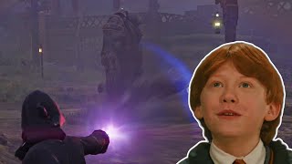 Defeating Trolls With Wingardium Leviosa - Hogwarts Legacy