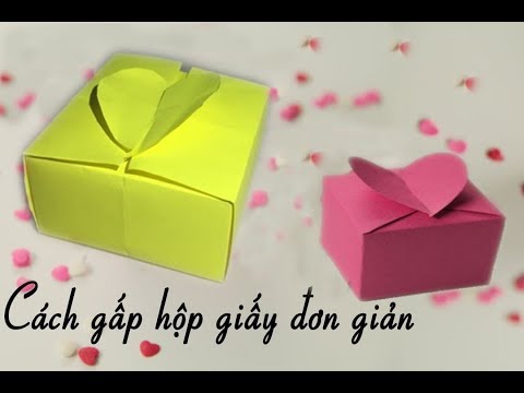Cách làm hộp quà bằng giấy cực dễ - Cách Gấp Hộp Quà đơn giản Gấp giấy Origami -hộp bằng giấy a4