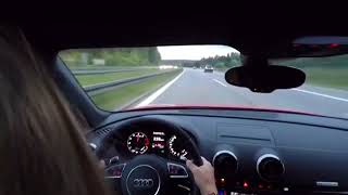 Girl Driving Audi RS3 2017 Acceleration Autobahn 70-250 km/h Girl Driving Audi RS3 2017 Acceleration Autobahn 70-250 km/h