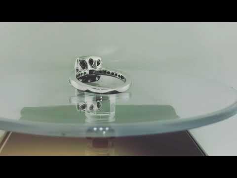 Platinum Black Diamond Engagement Ring 1.30 Carat Halo Pave Certified Handmade Platinum Black Diamond Engagement Ring 1.30 Carat Halo Pave Certified Handmade