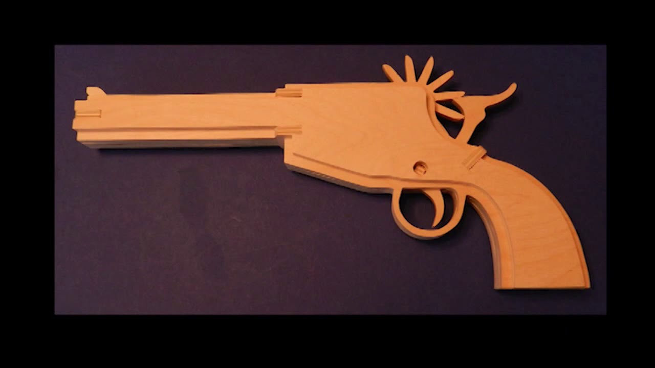 Wyatt Earp Rubber band Gun pattern pland laser cut or CNC router - YouTube