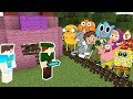 ENGANAMOS OS DESENHOS ANIMADOS COM UMA ARMADILHA NO MINECRAFT!