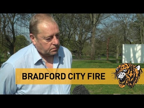 bradford city stadium fire man on fire