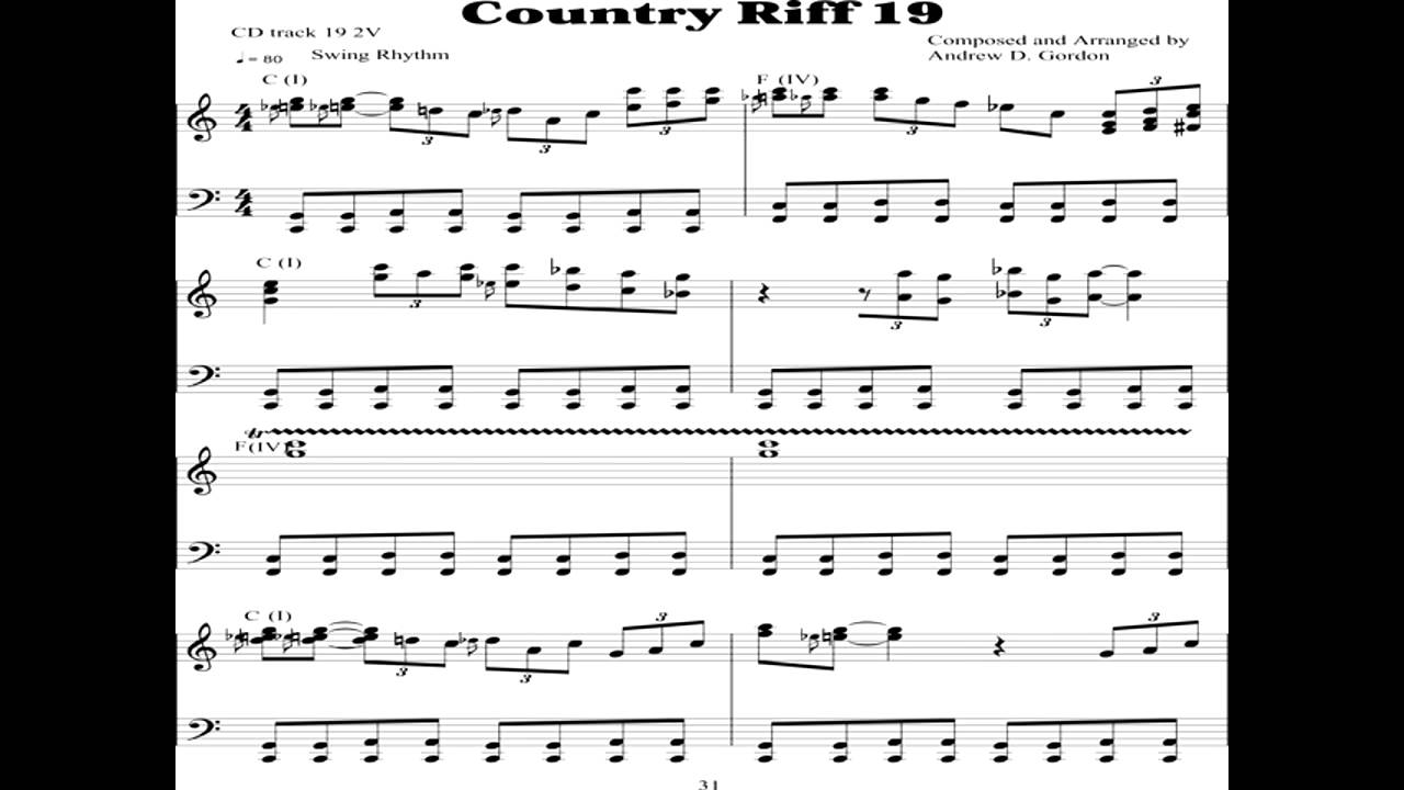 Piano/Keyboard Riff Of The Day Country Riff 19 (Watch in HD for