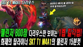 챌린저 800점 다리우스만 보이는 1렙 킬각법 Skt T1 M4A1 다리우스 Vs 신지드