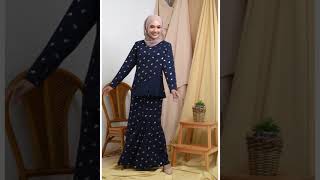 Mia Kurung Set In Blue Black