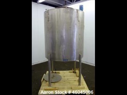 Used- Tank, Approximate 330 Gallons, 304 Stainless Steel, Vertical
