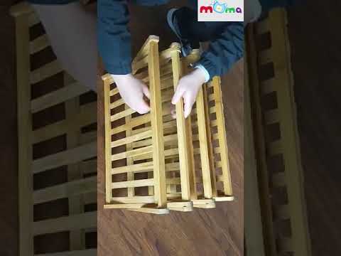MUMA Kệ để giày dép nhiều tầng xếp gọn không cần lắp ráp, gọn nhẹ, chất liệu gỗ tre tự nhiên, để 6 đ
