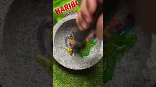Crushing Gummy Worms Into Slime Asmr