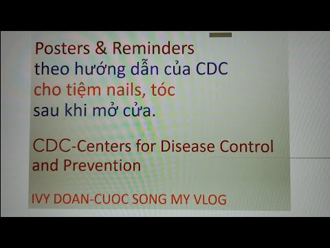Posters & Reminders theo hướng dẫn của CDC dán ở tiệm nails, tóc cho tất cả tiểu bang ở Mỹ.