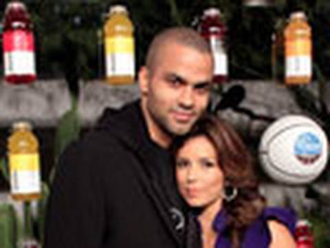Tony Parker Plays Basketball Against a Girl