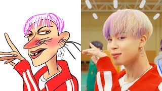 Drawing Meme Funny ''Butter'' -  BTS | Music Meme - BTS Drawing Meme