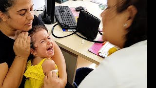 YAPRAK Bebek Doktora Gitti Aşı Vuruldu Biraz Ağladı, YAĞMUR 'u Okuldan Aldık Eve