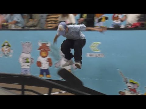 INSANE BATTLE - BACKSIDE BIGGER FLIP FRONT BLUNT SHUV IT OUT - ANGELO CARO TAMPA PRO 2024 BEST TRICK