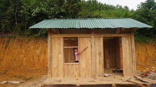 Build A New House - Poor Girl Building Wooden House, Build Wall Use Wood Cutter - Build Log Cabin