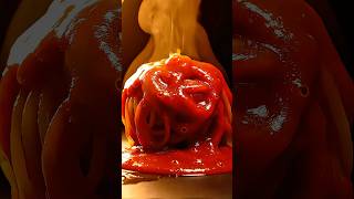 Asmr Pasta Sphere Spaghetti Ball On Fire Cinematic Food Art In 4K
