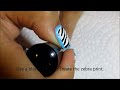 Zebra Print & Blue Border Nail Art Tutorial
