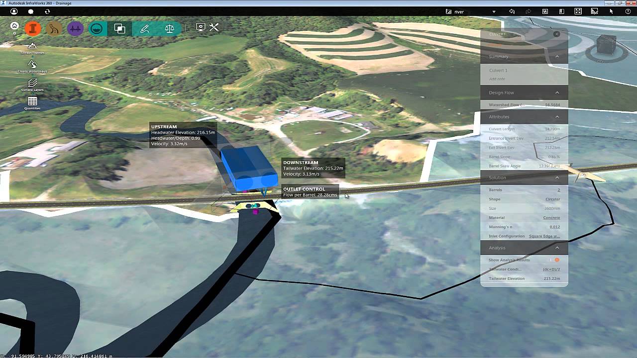 Drainage Design for InfraWorks 360 2015 Culvert Placing and Sizing