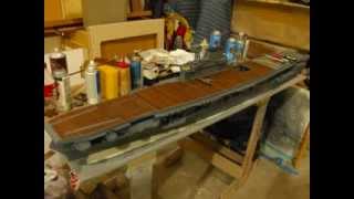Model Ship Scratchbuilt 1/144 Scale Yorktown Class Carrier USS