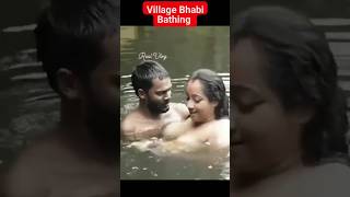 Village women bathing  in river hot anti sexy bathing wet body #viral #shorts #b