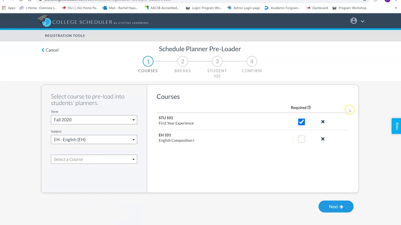 Using CSV Files to Preload Courses in Schedule Planner