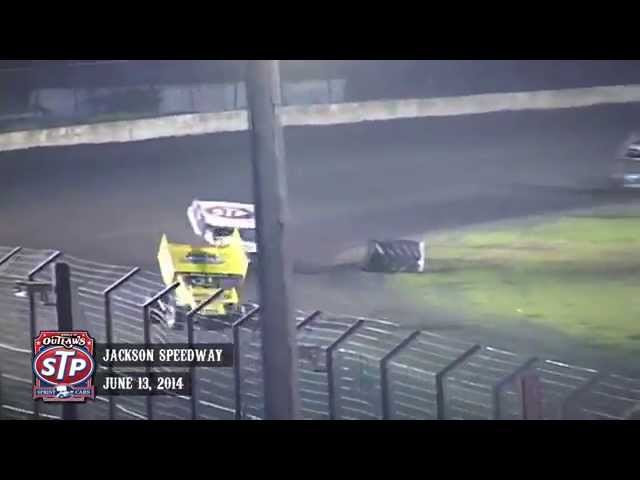 Highlights: World of Outlaws STP Sprint Cars Jackson Speedway June 13th, 2014
