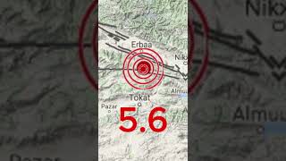 Tokatta 5.6 Büyüklüğünde Deprem