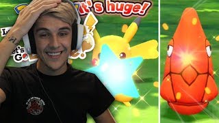 FIRST SHINY POKEMON IN LETS GO! - Pokémon Lets Go Pikachu & Eevee Shiny Pokemon Reaction!