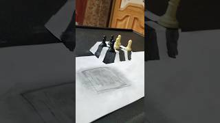 3D Drawing Floating Chess With Chess Pieces