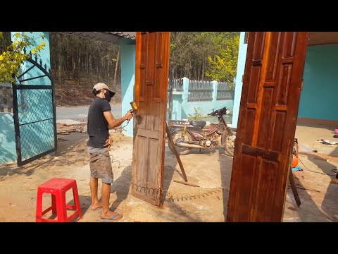 Sơn lại cửa gỗ cũ bằng sơn bóng cánh gián 1K Yes Paint để đón tết âm lịch 2020