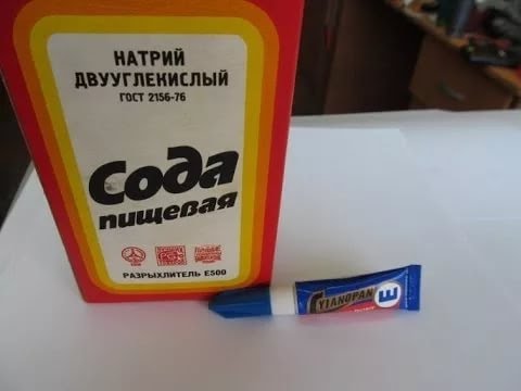 Склеивание пластика с содой Склеивание пластика с содой