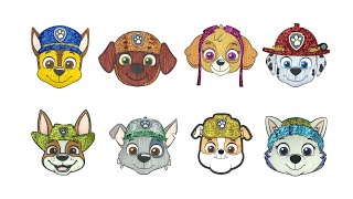 Paw Patrol Head Everest Marshall Skye Chase Rubble Rocky Zuma Tracker Coloring Book Colorama