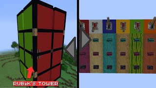 Un Rubiks Cube En Forme De Tour Dans Minecraft