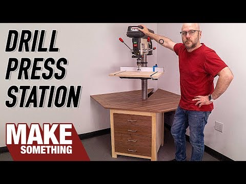 How to make a Drill Press Station with Fence and Storage