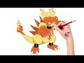 How To Draw Pokemon Magmar For Toddlers - Learning Drawing - Puzzle Kid