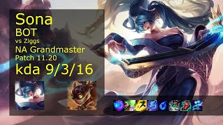 Sona Bot & Seraphine Vs Ziggs & Amumu - Na Grandmaster 9316 Patch 11.20 Gameplay