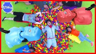 Giant Hungry Hungry Hippo Challenge In Real Life!!!
